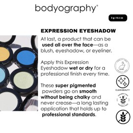 Bodyography Expressions Eye Shadow – Raven (Black (Matte)) - Multi-Functional, Long-Wearing Powder for Eyes, Cheeks & Brows - Buildable, Silky Finish - Vegan, Talc-Free