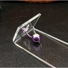 Flexi Stainless Steel Purple Belly Button Ring 15 Gauge Flexi Shaf Cubic Zirconia Gem