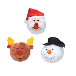 Grriggles Holiday Dog Toys Snowball Gang Christmas - Choose Snowman Santa or Reindeer Ball(Snowman)