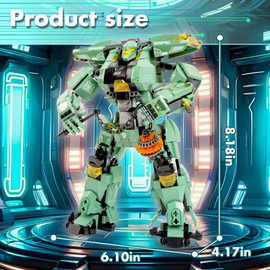 MZMSBAO Transforming Robot Mech Building Block Sets, Destroy Warrior City Soldier Mech Model Action Mech Model Building Kit, Cool Robots Toys Gift for Adults and Kids Boys 6 7 8 10+, （542 PCS）