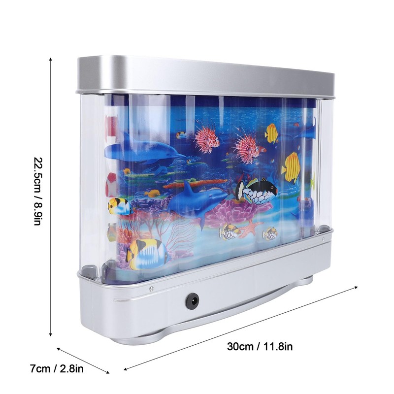 Mini Aquarium Lifelike Artificial Aquarium with LED Night Light for