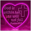 God is Within Her She Will Not Fall Neon Sign