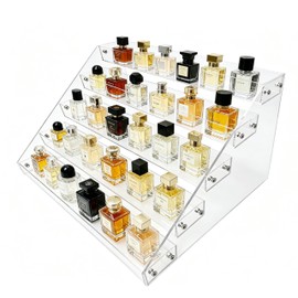 Dojomadf 5 Tiers Acrylic Transparent Perfumes ( 30/ 50 mL) Display Stand Nail Polish Organizer Versatile Storage Tray for Makeup and Small Items