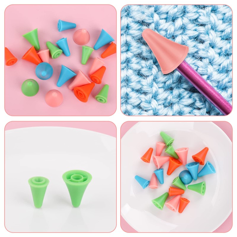 Pack of 20 Stitch Stoppers Colour Knitting Needles Point Protection