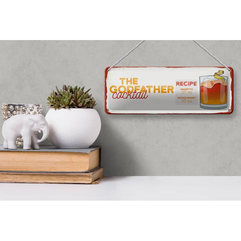 Femer Tin Sign Recipe The Godfather Cocktail Recipe 27 x
