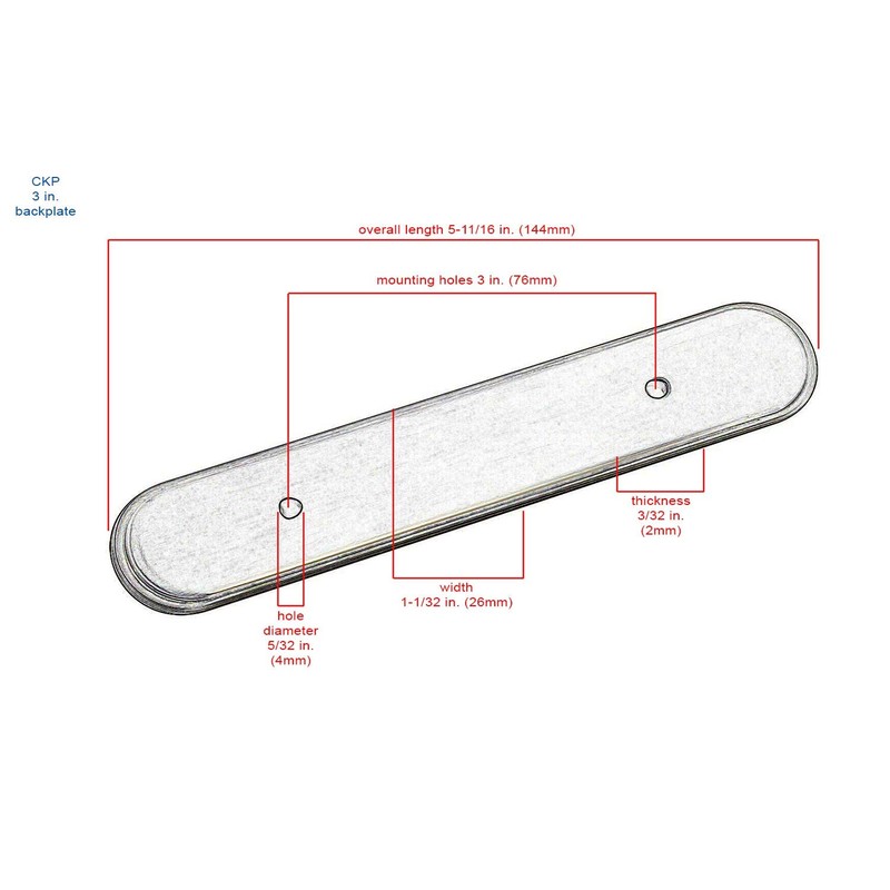 CKP Brand #300 3 in. (76mm) Oval Backplate, Oil-Rubbed Bronze