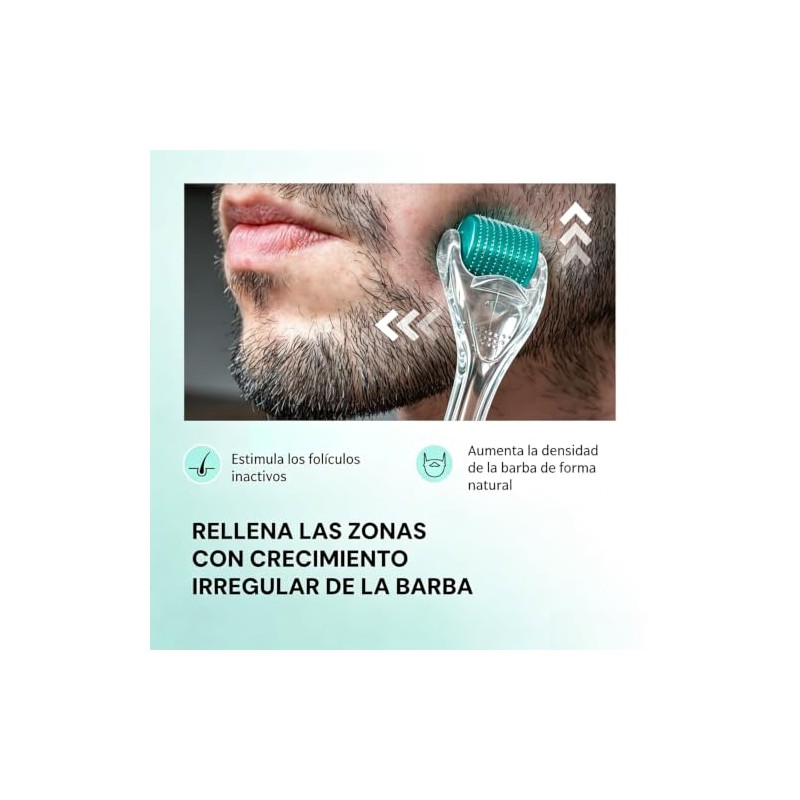 2 PCS Dermaroller 0.25 mm Titanio, Rodillo Facial para Barba