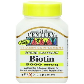 21st Century Biotin 5000 Mcg Capsules, 110-Count by 21st Century