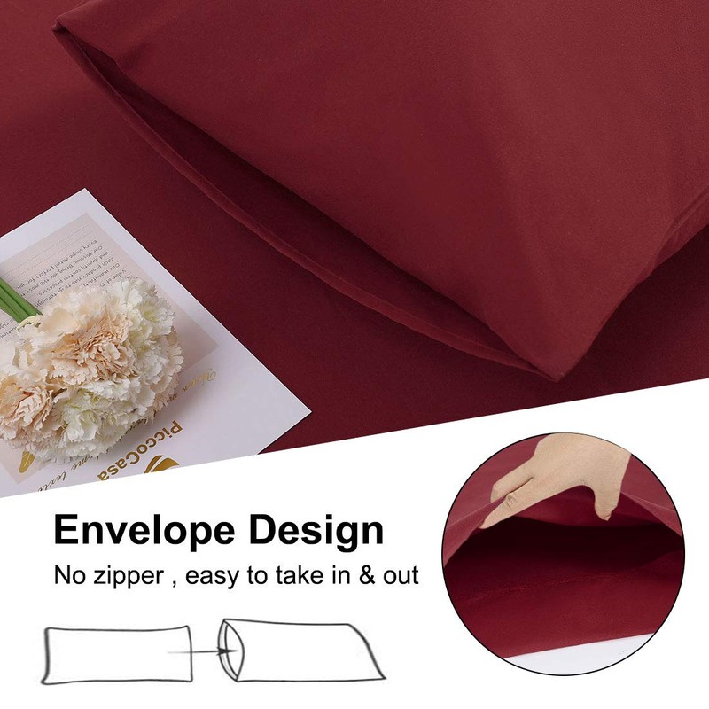 PiccoCasa Body Pillow Cover with Envelope Closure, Pillow Case for