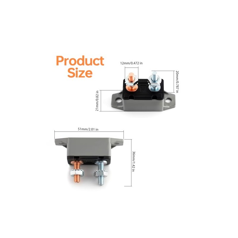 Scelrin 2 Pack 20A Automatic Reset Circuit Breaker Circuit Breaker
