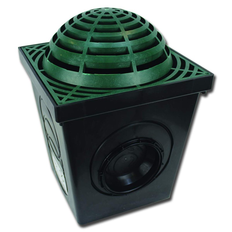 Polylok 12"x12" Square Catch Basin Kit (Green Grate)