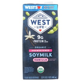 Westsoy Organic Unsweetened Vanilla Soymilk 32 ounce (2 pack - 64 total ounces) by West Soy