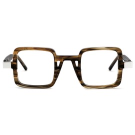 Zeelool Vintage Square Glasses for Men with Non-prescription Clear Lens ZJGA563696-05 Wood