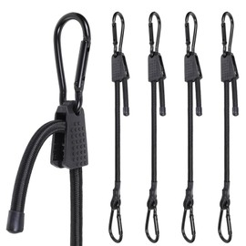 Alrens 4pcs Bungee Cords with Carabiner Clips 100CM/40Inch Short Bungee Cords with Hooks 1m Bungee Straps 18 to 120 cm Adjustable, bungee Clips for Camping, Car Motorcycle Bike Luggage Securing