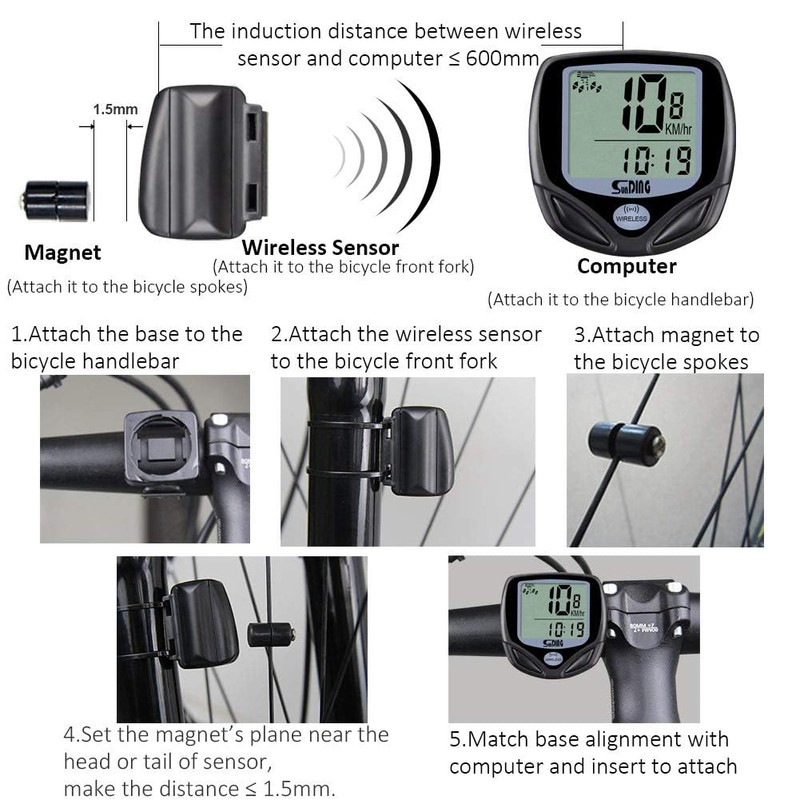 Bike Speedometer – Wireless LCD Bike Computer Speedo Odometer –