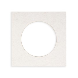 CountryArtHouse White Linen Acid Free 7x7 Circle Picture Frame Mat with White Core Bevel Cut for 5x5 Pictures - Fits 7x7 Frame
