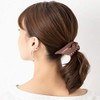 [ジュエルボックス] JewelVOX ヘアアクセサリー レトロ柄 カラー ワイヤー リボン ポニー ブラウン 選択