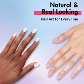 300PCS Press on Nails Tips Medium Short Square - SXVME Soft Gel X Nail Tips Fake Nails Natural X COAT TIPS,Stronger Adhesion Short Coffin Nails Press ons Nails Tips for DIY Nail Art in 15 Sizes(Pink)