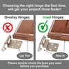 DecoBasics 3/8" Inset Cabinet Hinges Brushed Nickel (5 Pair -10