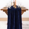 Socomi 4pcs Navy Blue Velvet Table Runner Christmas Cloth Decor