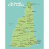 New Hampshire State Parks Map 11x14 Print (Green & Aqua)
