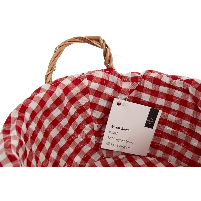 Premier Housewares Round Picnic Blanket Basket Hamper Handles Picnic Basket