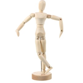 Mannequin Body, Wooden Manikin Body Drawing Mannequin Artist Manikin with Stand and Flexible Joints for Decoration Sketching & Painting (12")