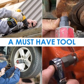 XEWEA 14PCS Bolt Extractor Set, 3/8" Drive Impact Stripped Bolt Remover Extractor Socket Set for Removing Damaged Broken Rounded Off Bolt & Nut Remover Set with Storage Case,Father's Day Gift