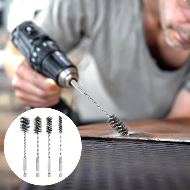 4 Pcs Stainless Steel Wire Brushes for Drill Stainless Steel