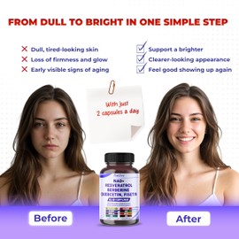 PEAKPURY NAD+ Trans-Resveratrol Berberine Quercetin Fisetin Milk Thistle - Made in USA