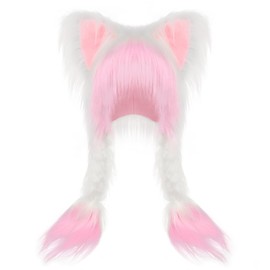 Liszdp Cute Cat Hat Y2K Fur Fursuit Ears Headwear Plush Warm Hat Cosplay Costume Head Accessories