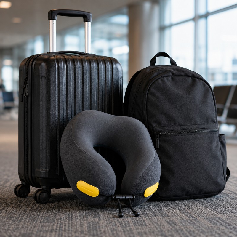 Memory Foam Travel Neck Pillow for Airplane & Daily Rest