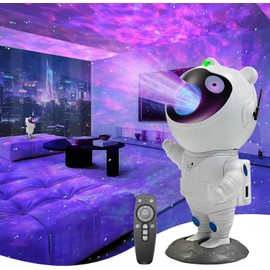 Tierwarf Astronaut Galaxy Light Projector, Remote Control, USB Powered 360° Adjustable Spaceman Arms and Head for Room Decoration, Best Gifts for Children and Adults