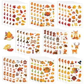 32 Sheets Fall Stickers: 724pcs Leaf Stickers Cute Stickers Farm Stickers Thanksgiving Stickers Autumn Stickers Animal Stickers Pumpkin Stickers Teacher Stickers for Students Teens Scrapbooks