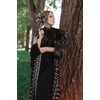Homelex Gothic Real Black Feather Cape Shawl Shoulder Wings Choker