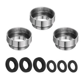uxcell 3Pcs Faucet Adapter Kit, Male 0.85in to Female 0.91in Kitchen Sink Stainless Steel Tap Aerator Adapter Set to Connect Garden Hose, Water Filter, Standard Hose Diverter