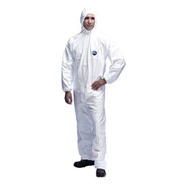 Dupont Tyvek Classic Xpert CHF5 | Liquid Proof Overall Cat 3 | Protective Suit with Hood | Waterproof | Anti-Static/Category III/Chemical Protection Suit made of Tyvek, XXL, White