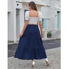 Zeagoo Skirt Women's Elegant Maxi Skirt Casual High Waist Long