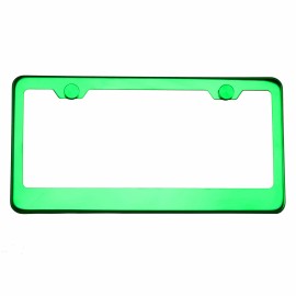 Aftermarket Products T304 Stainless Steel Mirror Stainless Steel License Plate Frame Holder - Green
