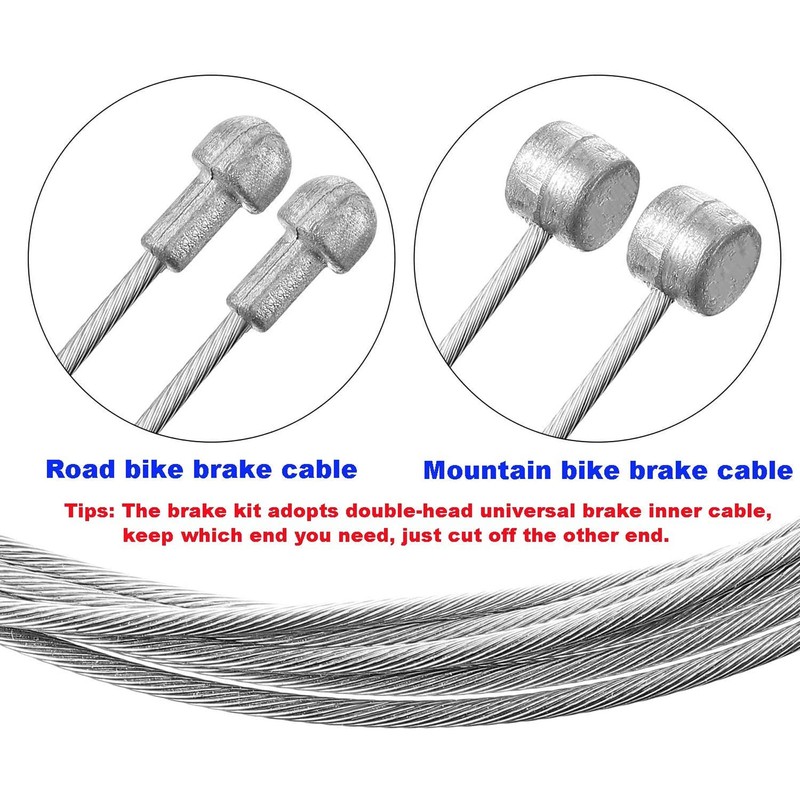 mirito Bicycle Brake Cable 8 Pieces 1.7 m with 16