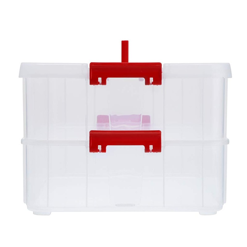 SUMNACON 2-Tier Stackable Craft Storage Box Plastic Adjustable Storage Containers