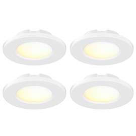 JULLISON 4 Inch Small Flush Mount Ceiling Light: LED Mini Surface Mount Light for Bedroom, Hallway, Kitchen,120V, 60W,5CCT Selectable, ETL, Wet Rated, White/4 Packs
