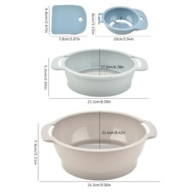 Yueser Powdered Sugar Shaker, Flour Shaker Large Flour Sieve Plastic Powdered Sugar Mill Sieve Fine Dust Sugar Shaker Powder Sugar Sieve Dust Sugar Mill Pollen Sieve Dough Dispenser with Egg Separator