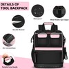 LOKASS Pink Tool Bag for Women, Wide-open Tool Backpack with