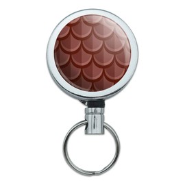 Dragon Scales Pattern Heavy Duty Metal Retractable Reel ID Badge Key Card Tag Holder with Belt Clip