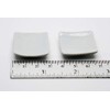 Set of 10 Ceramic Plates and Bowls, Square Shape, White,
