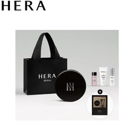 HERA Black Cushion Foundation Single with Gift Set 6items, Shade:21C1 Rose Vanilla Pink Base