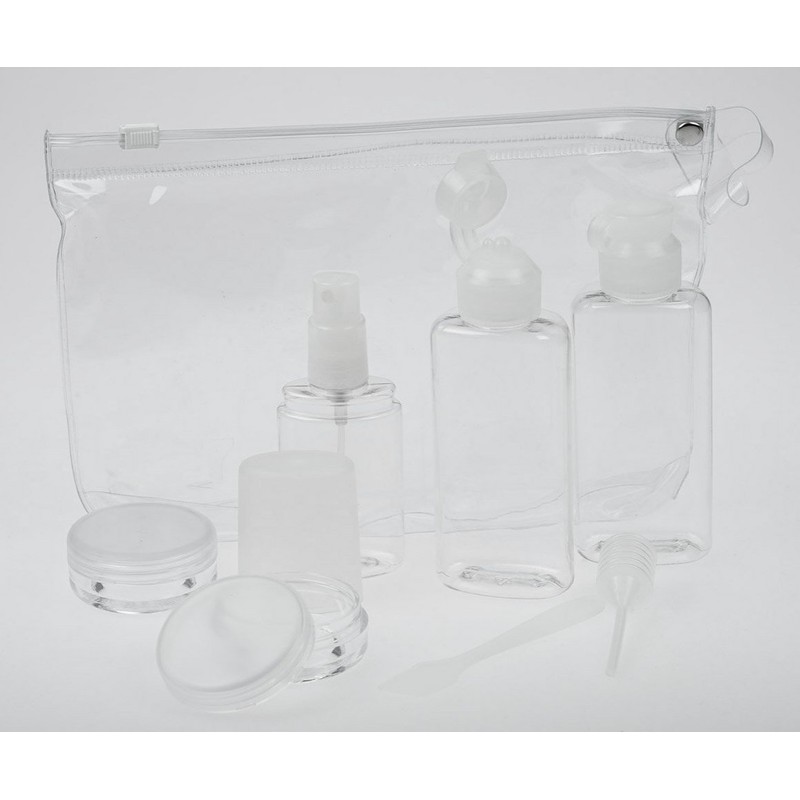 Travel Set Kosmetex with Bottles, Cans for Liquids And Creams