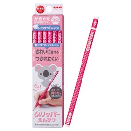 Mitsubishi Pencil Pencil Pencil Gripper 2B Non Slip Pink 1 Dozen K69052B