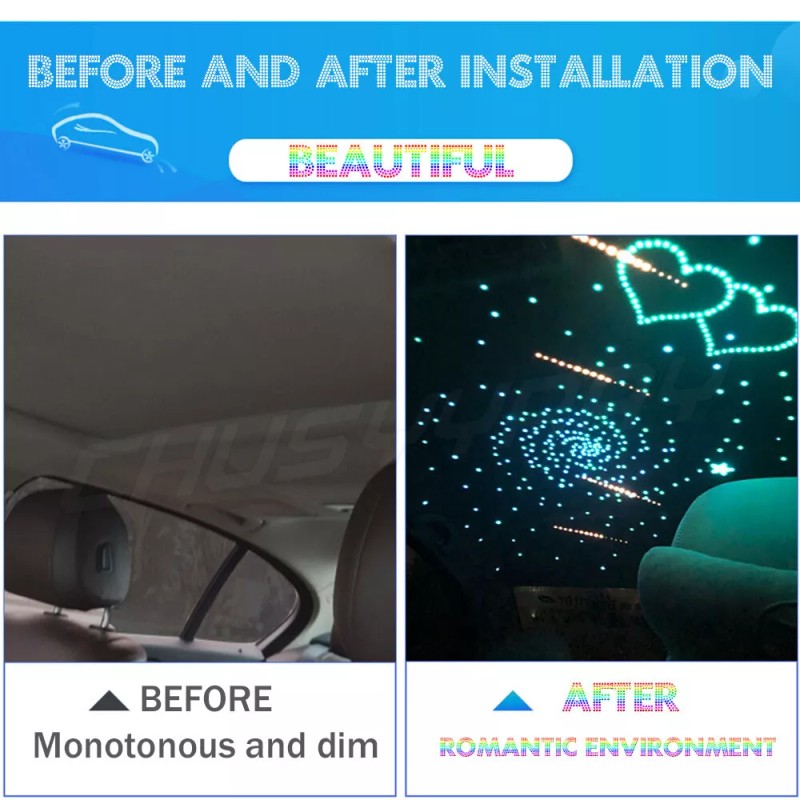 CHUSYYRAY 300PC Fiber Optic Car Home Headliner Star LIGHT KIT